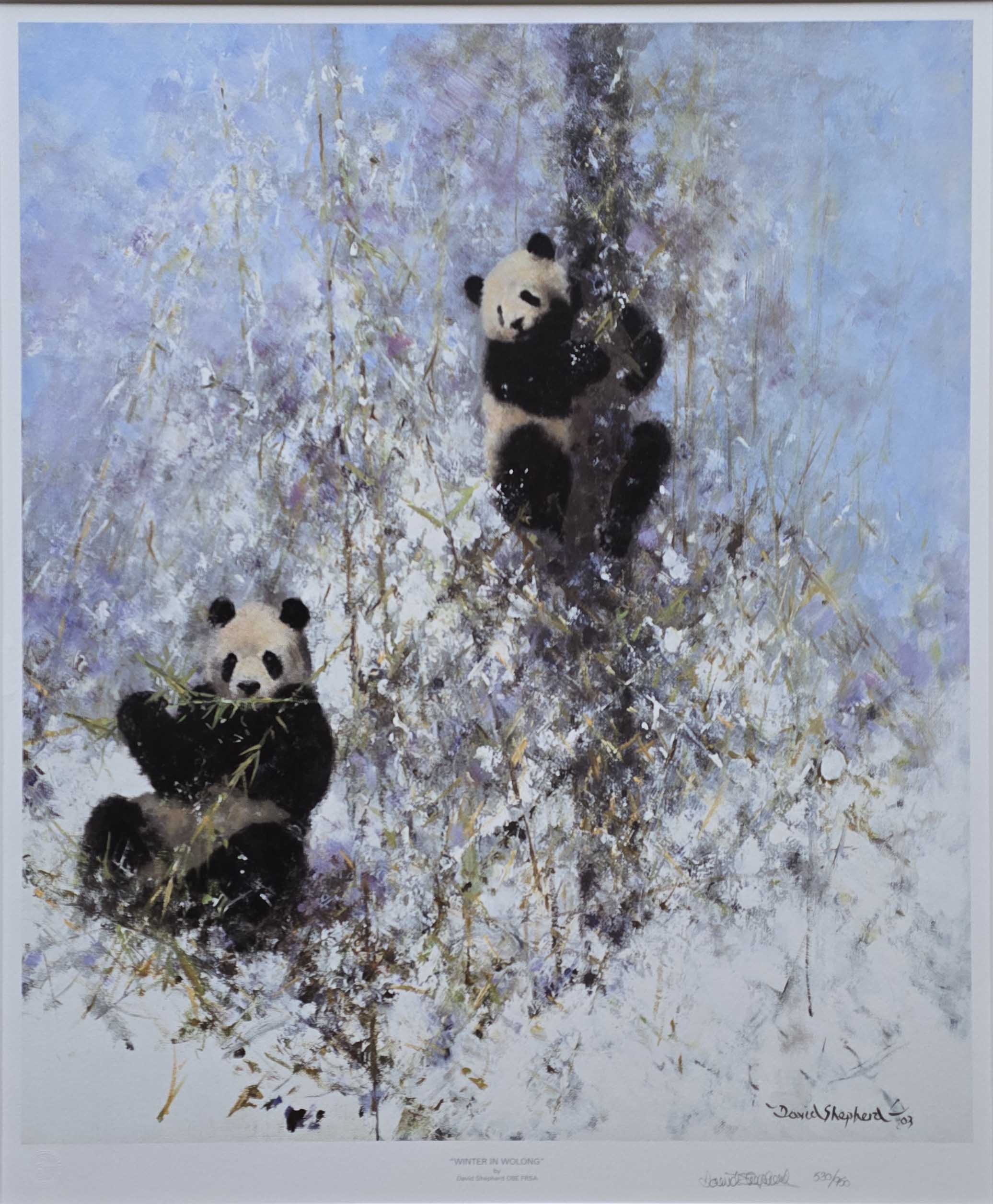 david shepherd winter in wolong